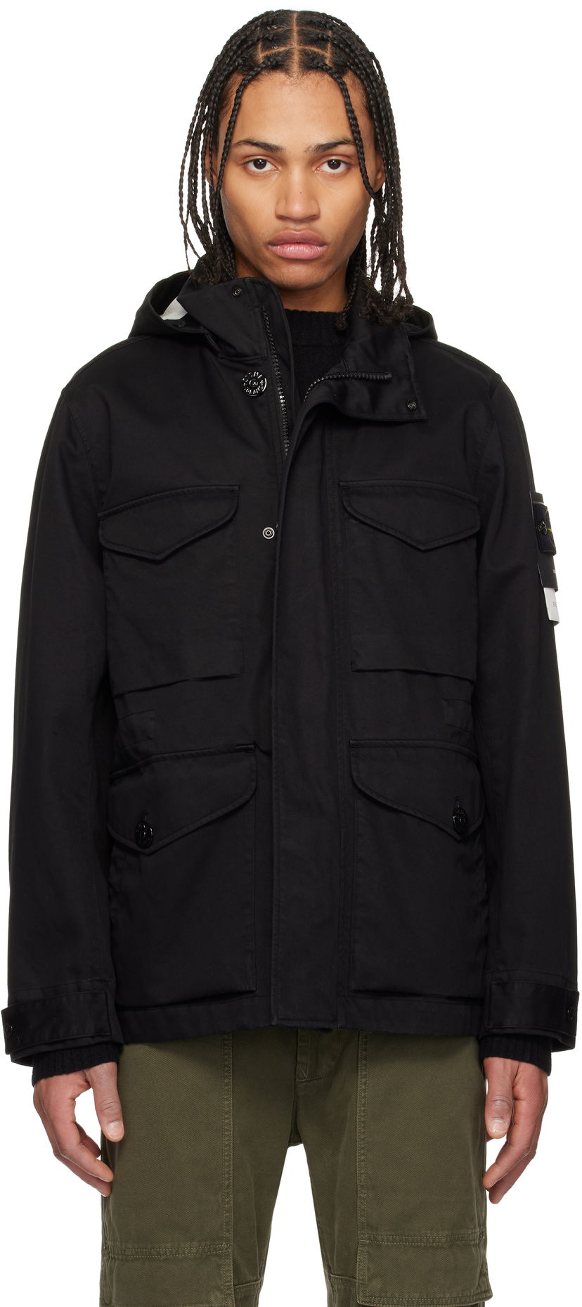 Parka Stone Island Stone Island Field Raso Gommato 3L Jacket Crna | K1S15 4100064 S0034