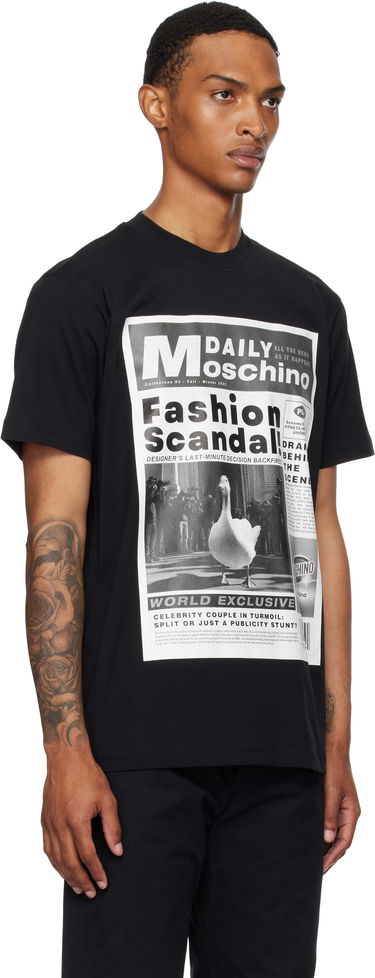Majica kratkih rukava Moschino Moschino Daily Newspaper Graphic Tee Crna | 252ZZ072452411555, 1