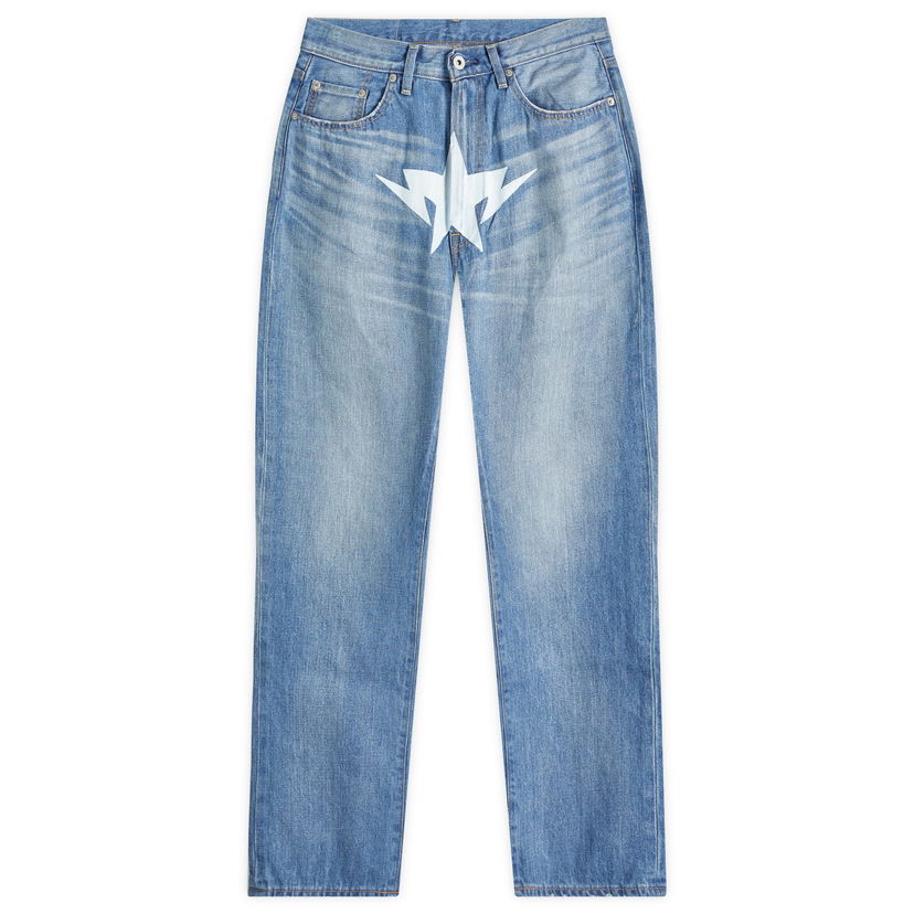 Jeans BAPE Twin Star Relaxed Fot Jeans Plava | 001DPK801003M-LIG