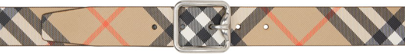 Pojasevi Burberry Beige Reversible Check B Buckle Belt Bež | 8092046