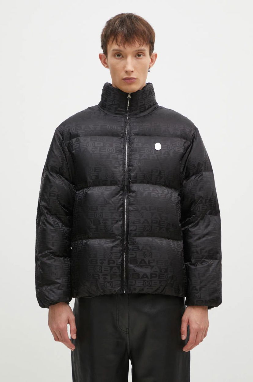 Pernata jakna BAPE Lux Sport Pattern Jacquard Nylon Down Jacket Crna | 1K80144311