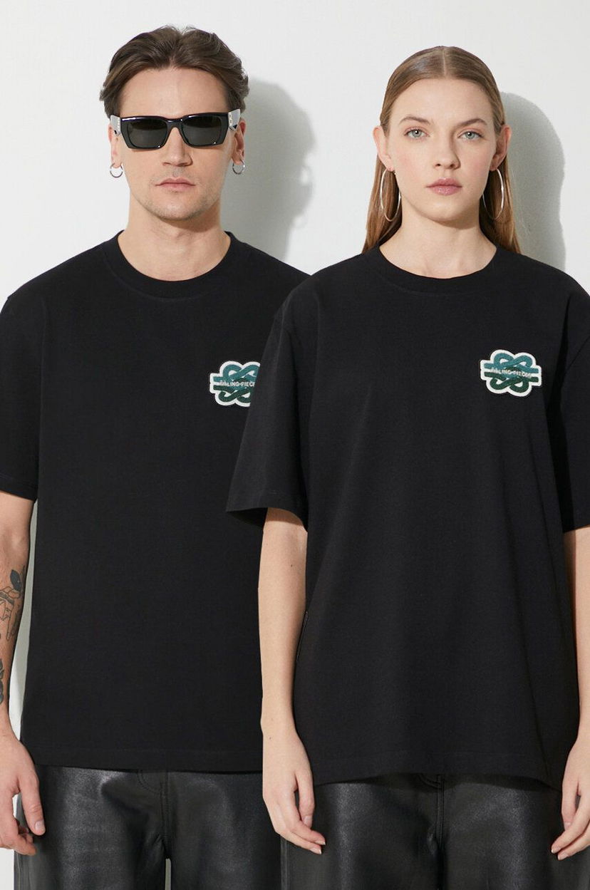 Majica kratkih rukava Filling Pieces T-Shirt Gowtu With Application Crna | 74433921861