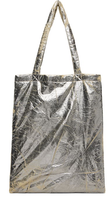 Tote bag Rick Owens DRKSHDW Concordians Crinkled Metallic Nylon Shopper Tote Metalik | DA02E7431 NPFPA, 0