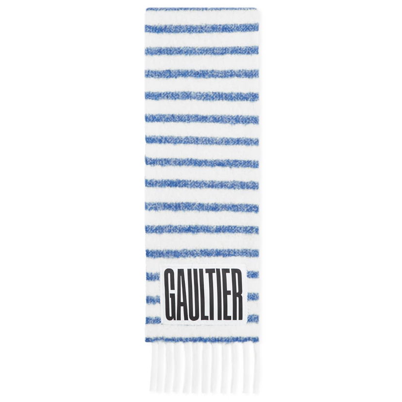 Šal Jean Paul Gaultier Striped Mohair Scarf with Fringe Bijela | 2430UEC037PC5480150