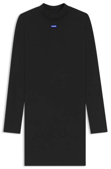 Haljina BOSS Stretch Cotton Bodycon Dress Crna | 50545016