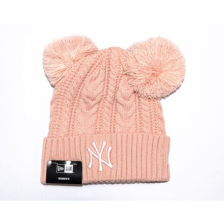 Kapica New Era MLB Womens Double Pom Cuff Beanie New York Yankees Blush Pink Bež | 60284835