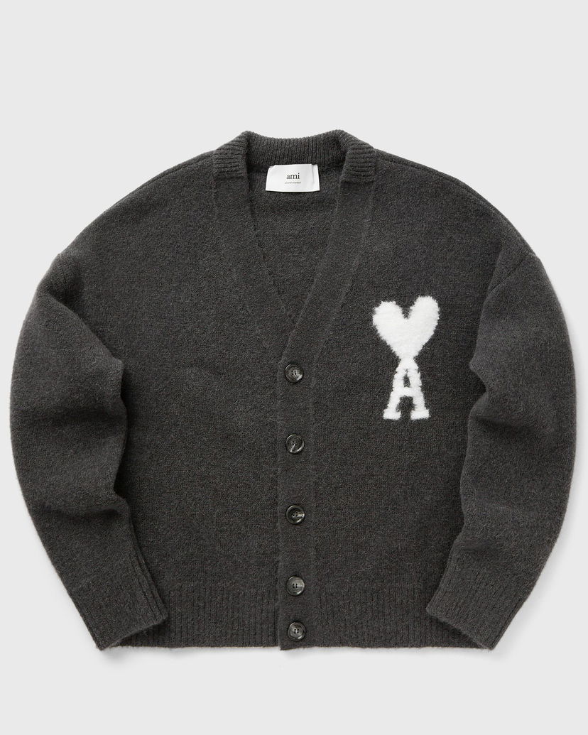Džemper AMI Paris CARDIGAN DE COEUR ECRU Siva | UKC025.KN0032-061