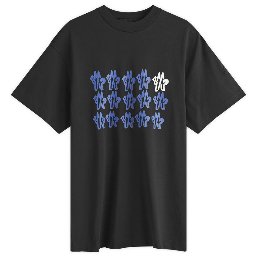 Majica kratkih rukava Moncler Text Logo T-Shirt Crna | 8C000-51-89AJS-998