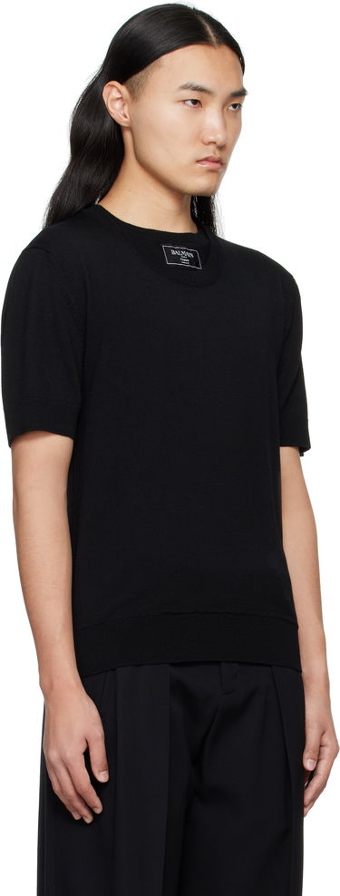 Džemper Balmain Balmain Knit T-Shirt Crna | EH1AL027KH92, 1