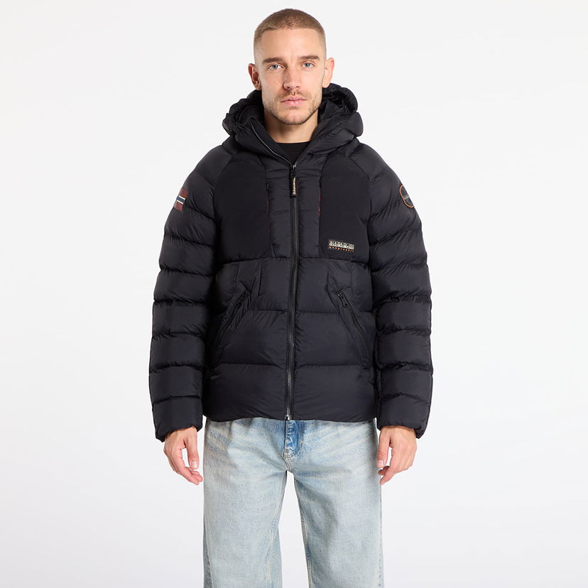 Pernata jakna Napapijri Hooded Puffer Jacket A-Moesa Puf Crna | NP0A4I1R0411