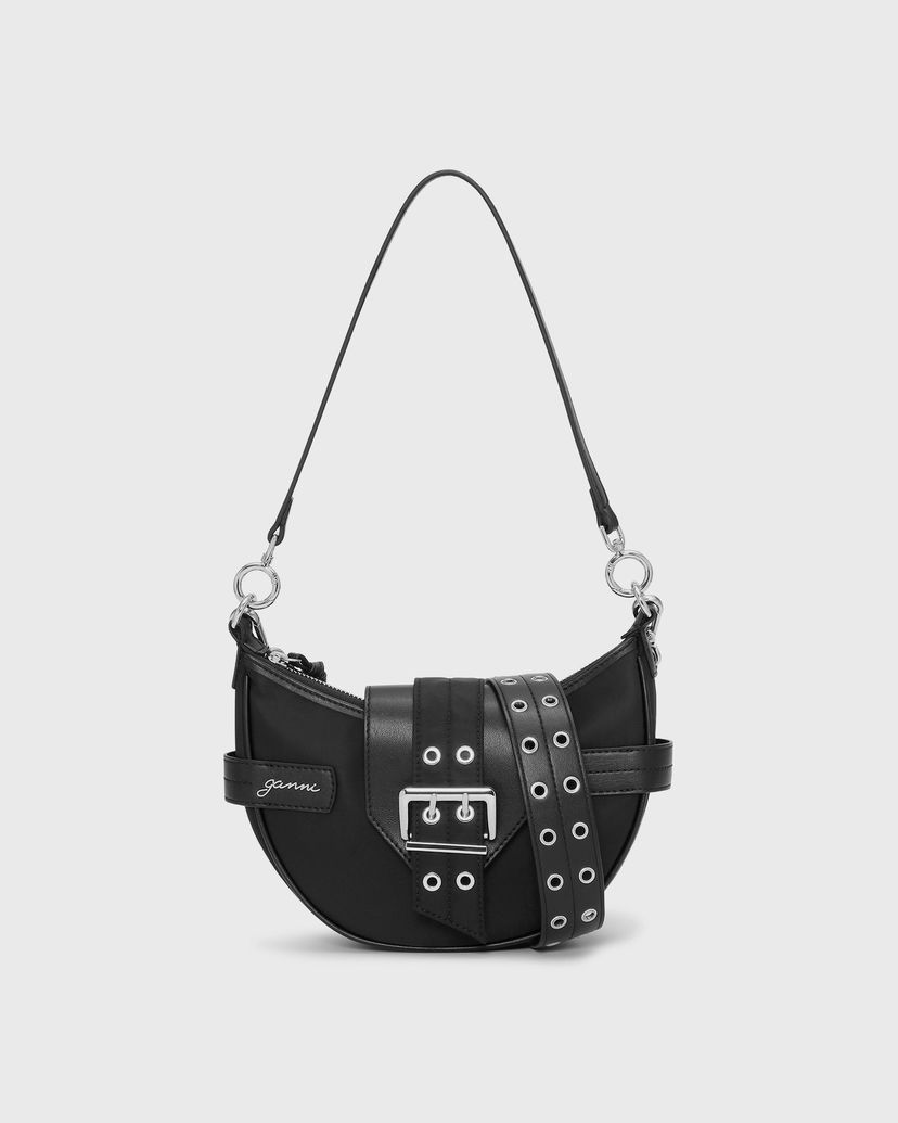 Ručna torbica GANNI Bucky Bag Small Crossbody Nylon Crna | A6134-099