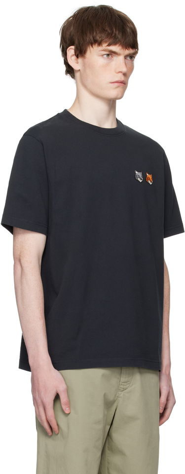 Majica kratkih rukava MAISON KITSUNÉ Maison Kitsuné Double Fox Head Comfort T-Shirt Crna | OM011CFKJ0118, 1