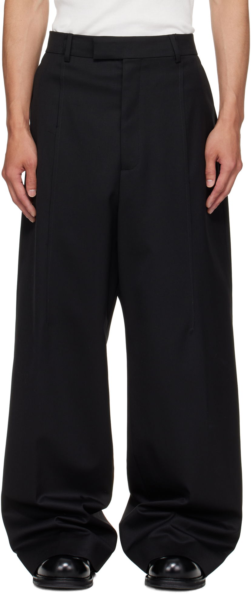 Hlače VETEMENTS Vetements Cut Baggy Tailored Trousers Crna | UH76TP350B