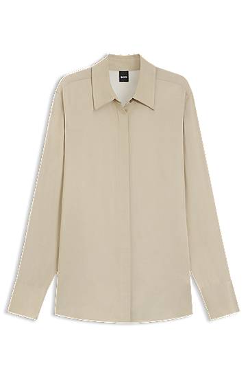 Košulja BOSS Regular-Fit Satin Blouse Bež | 50542007