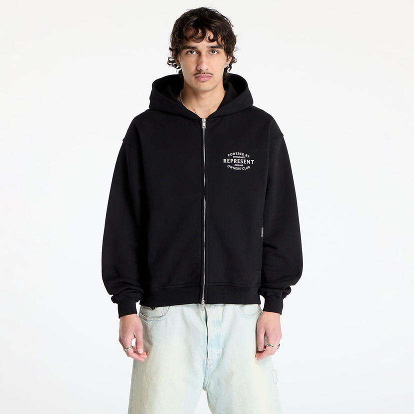 Dukserice Represent Clo REPRESENT Owners Club Stamp Zip Up Hoodie Crna | OCM41426-001