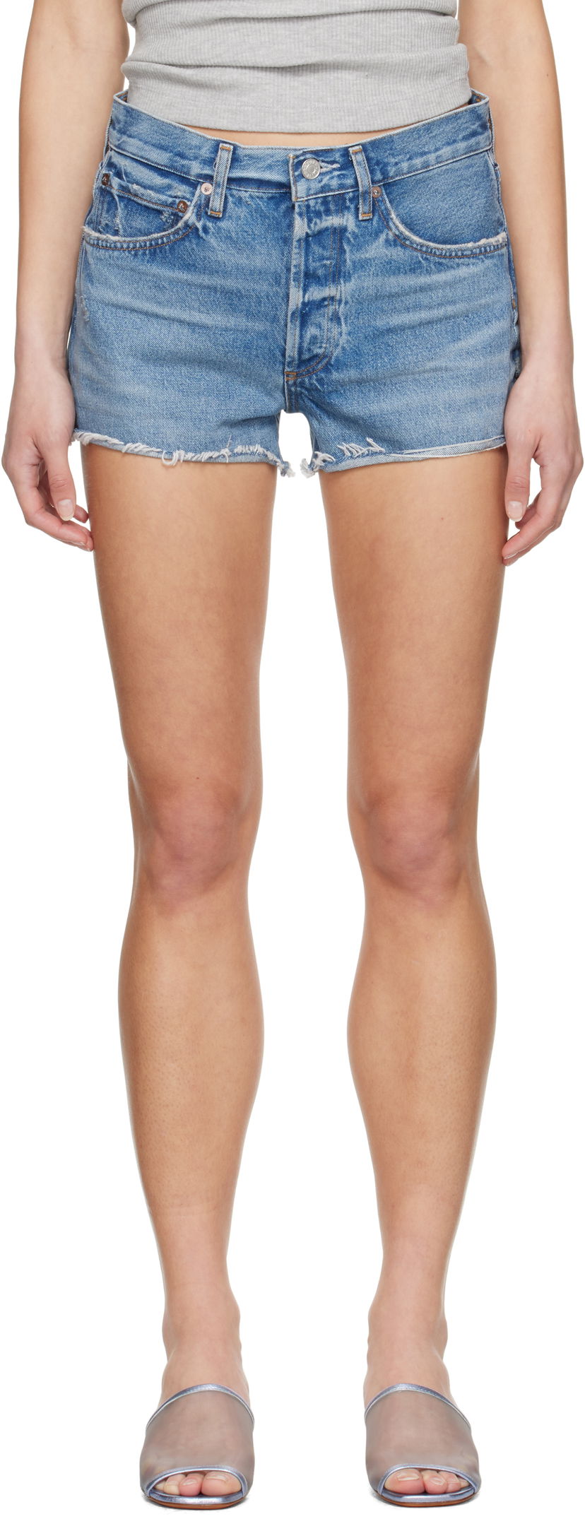 Kratke hlače AGOLDE AGOLDE Parker Vintage Cut Off Denim Shorts Plava | A026F-1206
