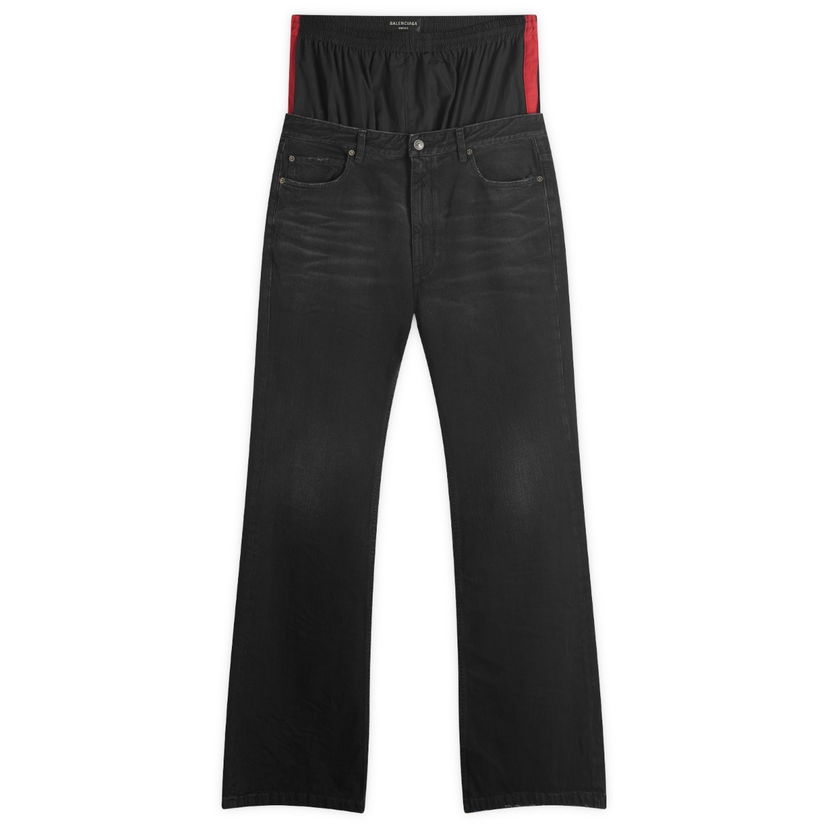 Jeans Balenciaga Balenciaga Layered Denim Jeans, Size Large Crna | 814224-TRW58-6412