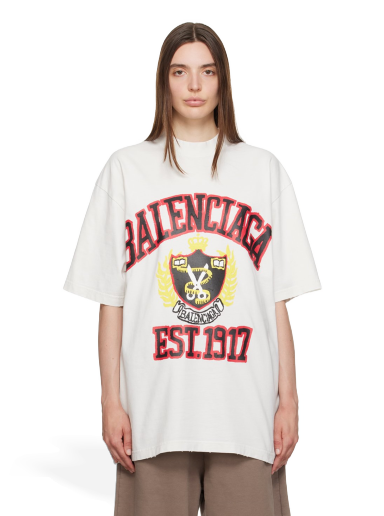Majica kratkih rukava Balenciaga DIY College Bijela | 739784 TOVK1