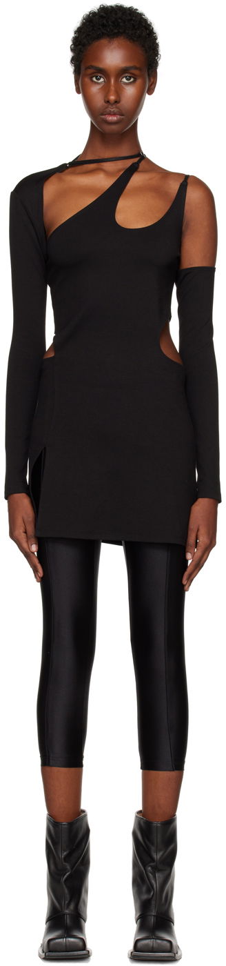 Haljina HELIOT EMIL Cutout Long Sleeve Minidress Crna | AW22_W_11_025_P04_BLK01