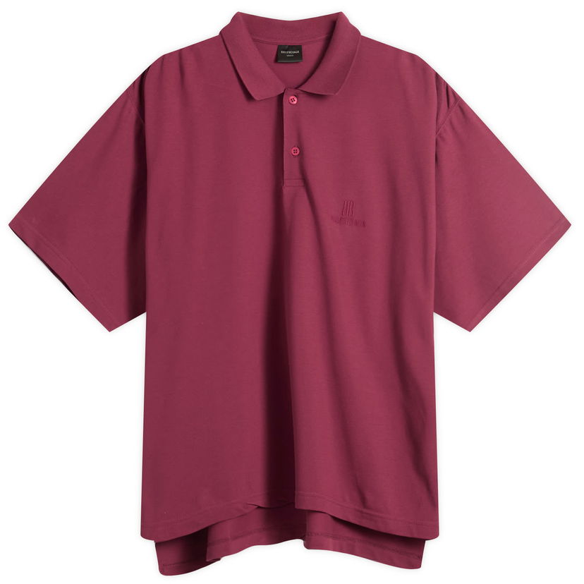 Polo majica Balenciaga Nano BB Logo Pique Al Short Sleeve Polo, Size Large Tamnocrvena | 828531-TSVO4-4029