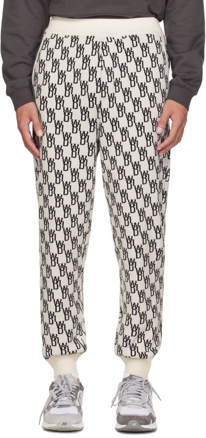 Trenirka We11done Patterned Tapered Lounge Pants Bijela | WD-KP9-20-102-U-IV
