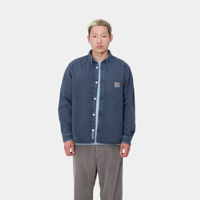 Košulja Carhartt WIP Stone Dyed Shirt Jacket Plava | I033750_8