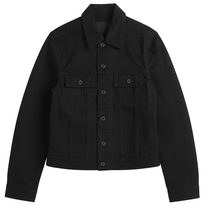 Jakna Rick Owens DRKSHDW Denim Trucker Jacket Crna | DL02E2788-HBLKJ-P-09