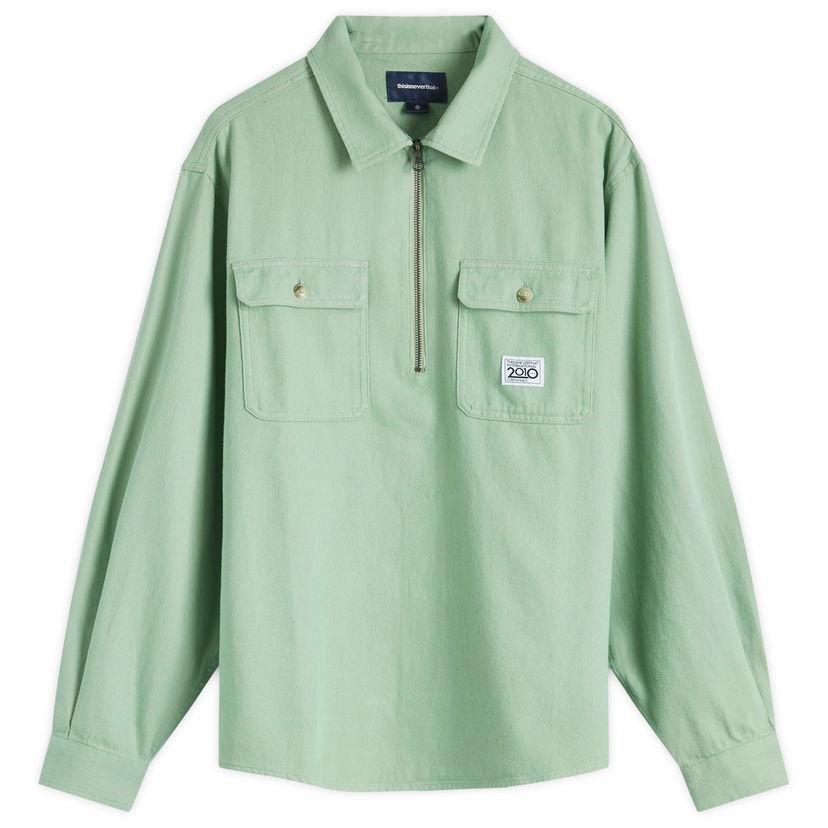 Košulja thisisneverthat Quarter Zip Shirt Large Green Zelena | TN243WSHTL04-GRN