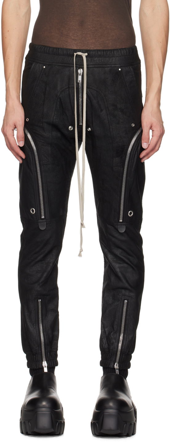 Cargo hlače Rick Owens Leather Cargo Pants Crna | RU02D6377 LBA