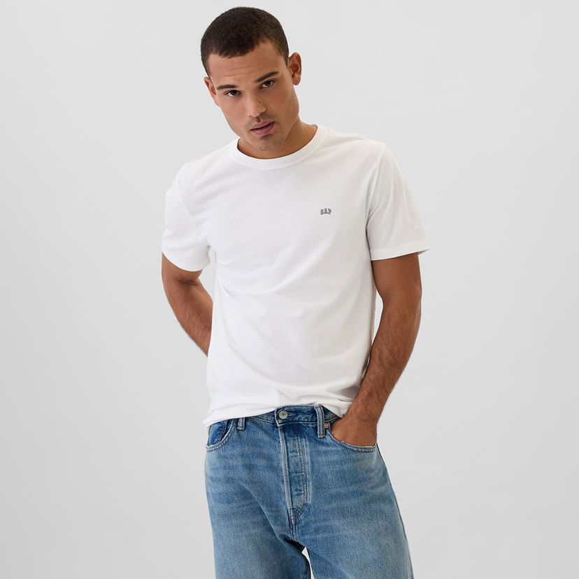 Majica kratkih rukava GAP T-shirt Micro Logo Crew White Global S Bijela | 502022-01