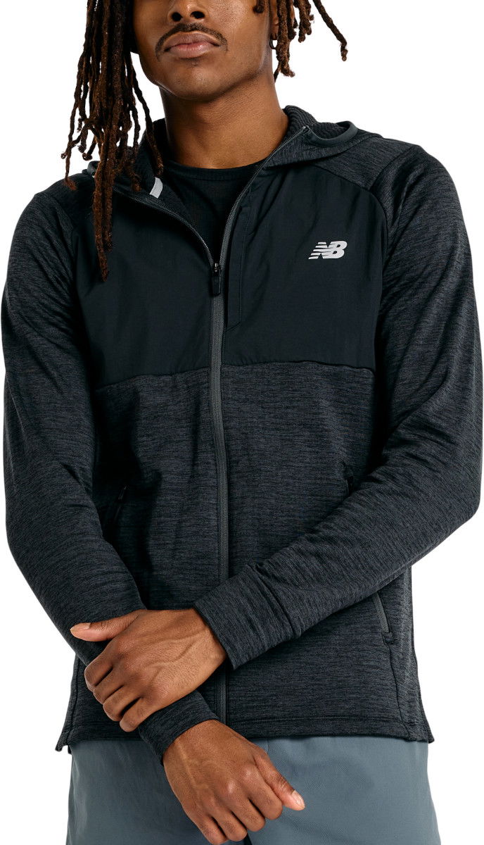 Dukserice New Balance Heat Grid Full Zip Hoodie Crna | mj43206-bk