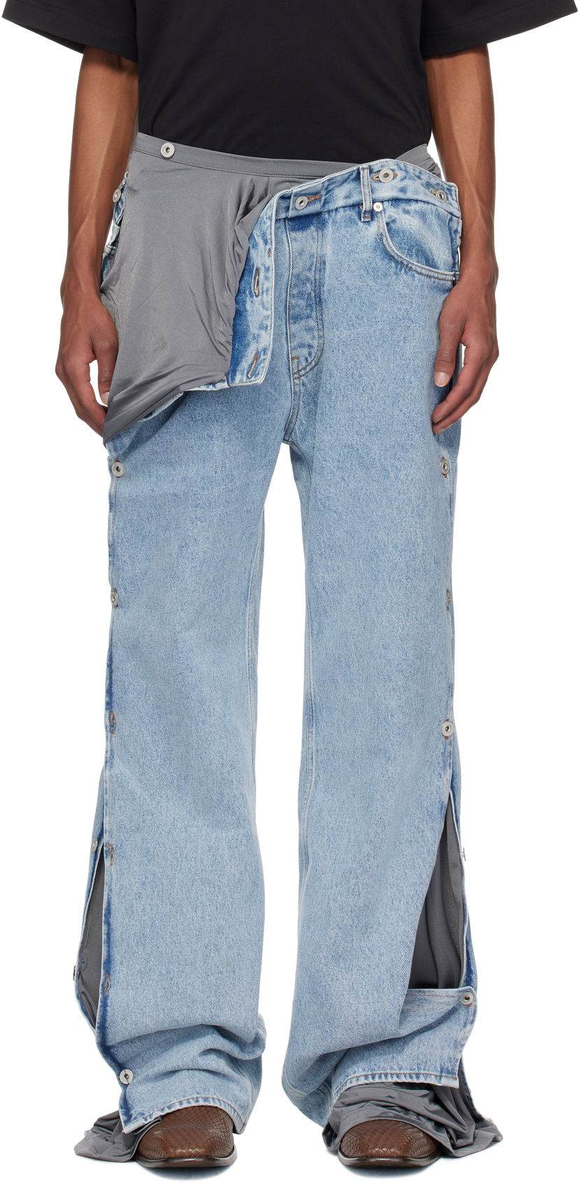 Jeans Y/PROJECT Collapsed Waist Jeans Plava | 107PA007
