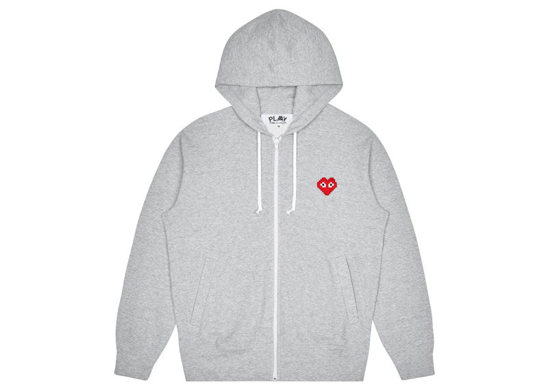 Dukserice Comme des Garçons Invader Zip Hoodie Siva | AZ-T325-051