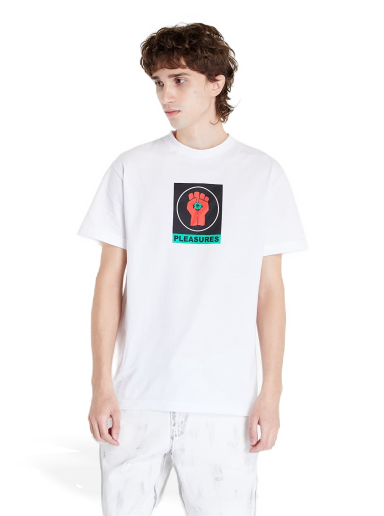 Majica kratkih rukava Pleasures Badge T-Shirt Bijela | P22W053 WHITE