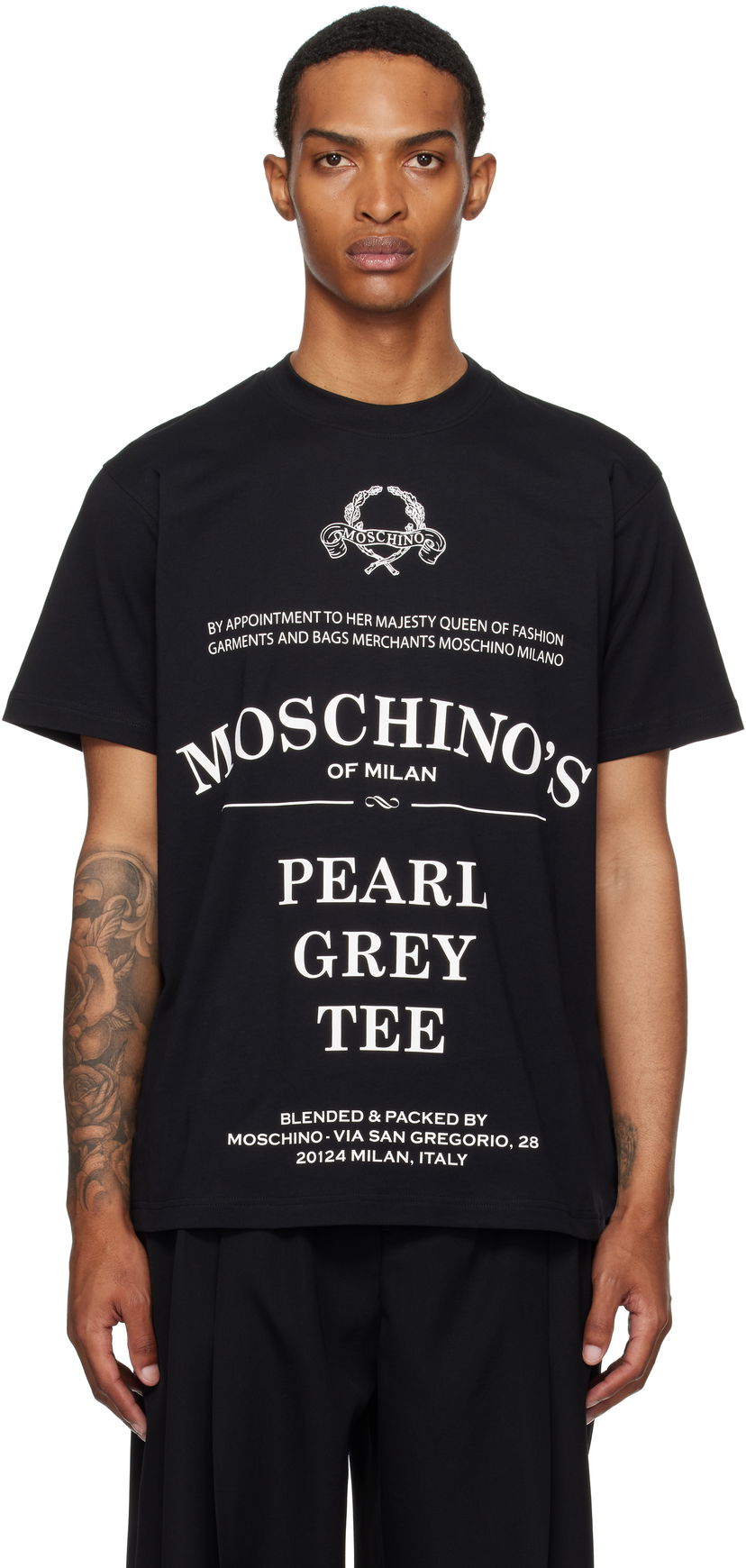 Majica kratkih rukava Moschino Printed Organic Cotton T-Shirt Crna | 252ZZ070852411555