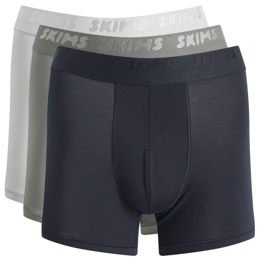 Bokserice SKIMS 3" Boxer Brief 3-Pack, Size Large Siva | BO-BBR-5628M-GUN