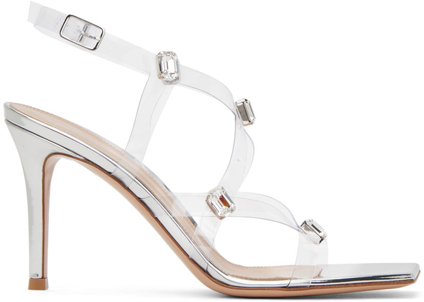 Tenisice i cipele Gianvito Rossi Crystal Fever Transparent Heeled Sandals Metalik | G32316.85RIC.GME