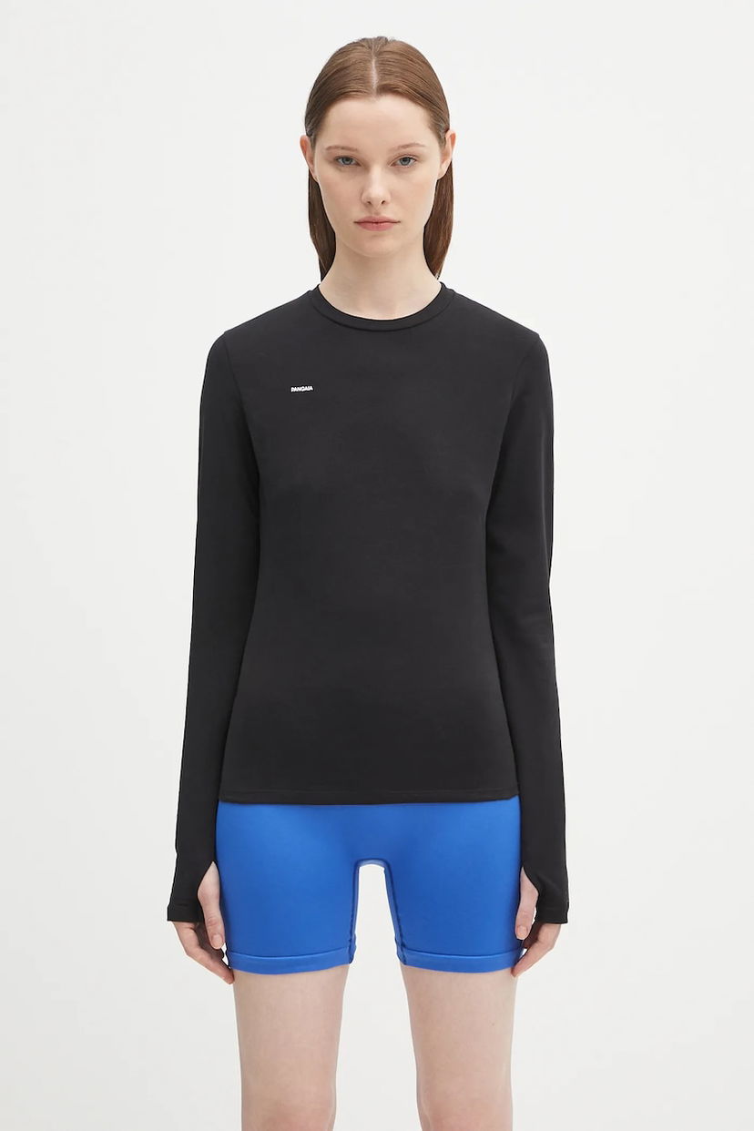 Majica kratkih rukava PANGAIA Pangaia Cotton-Stretch Long-Sleeved Top Crna | 10002429