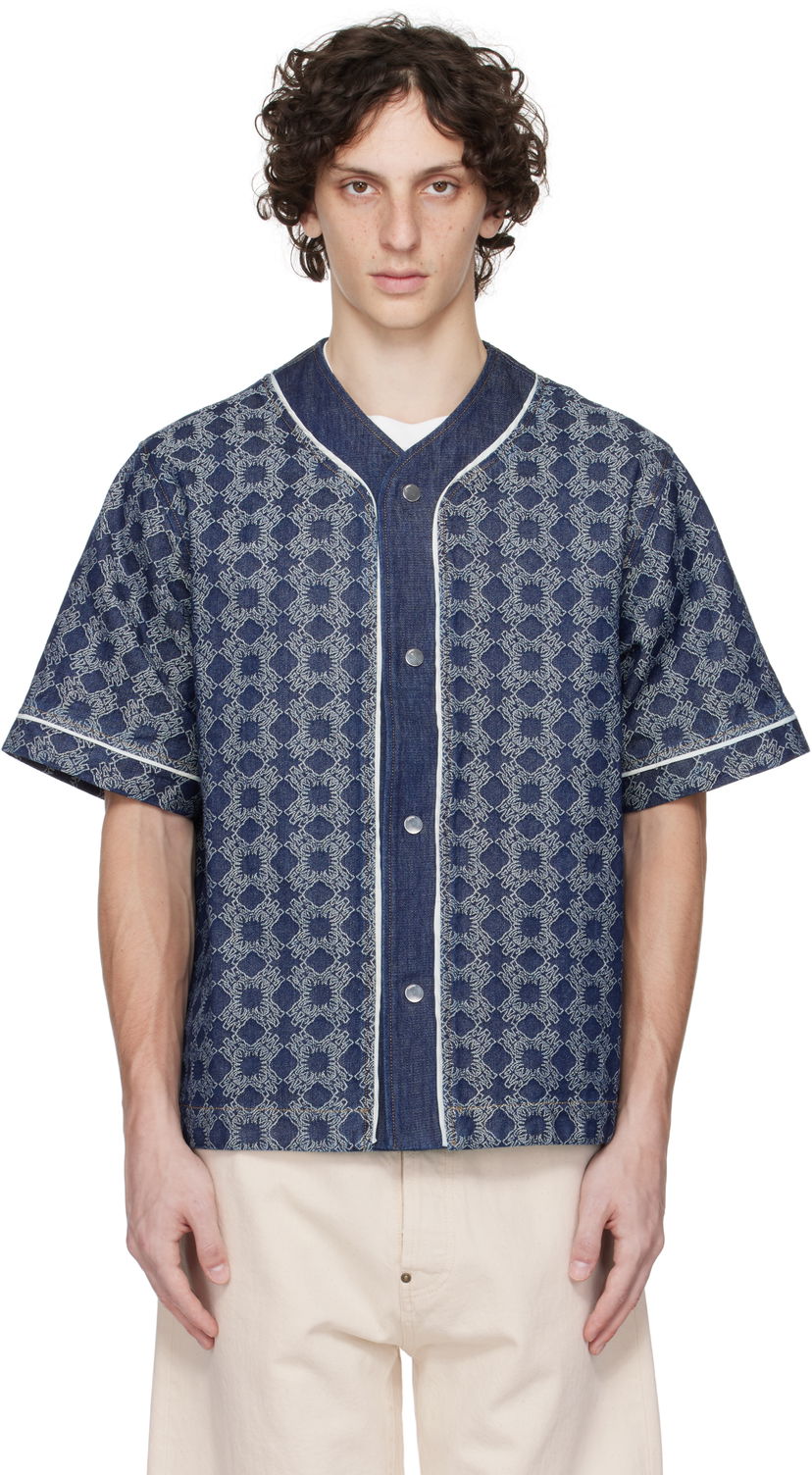 Košulja AMIRI AMIRI MA Quad Baseball Denim Shirt Plava | AMDNIR1042