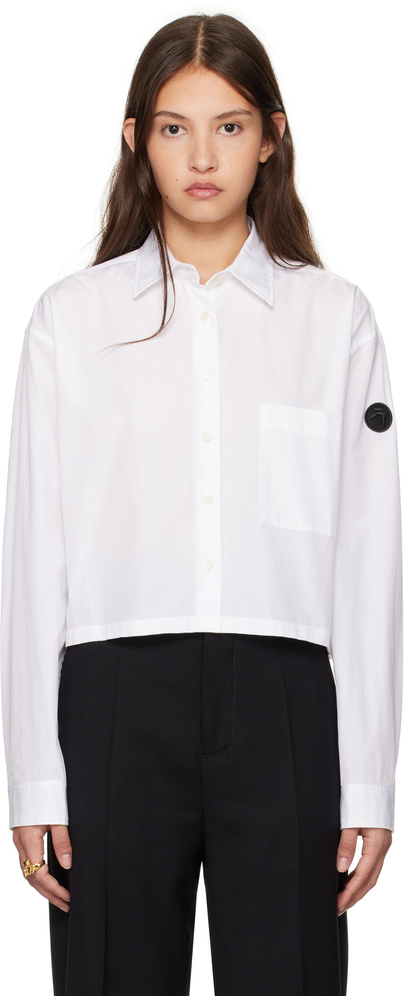 Košulja Ambush Cropped Oversized Shirt Bijela | BWGE004F24FAB0010100