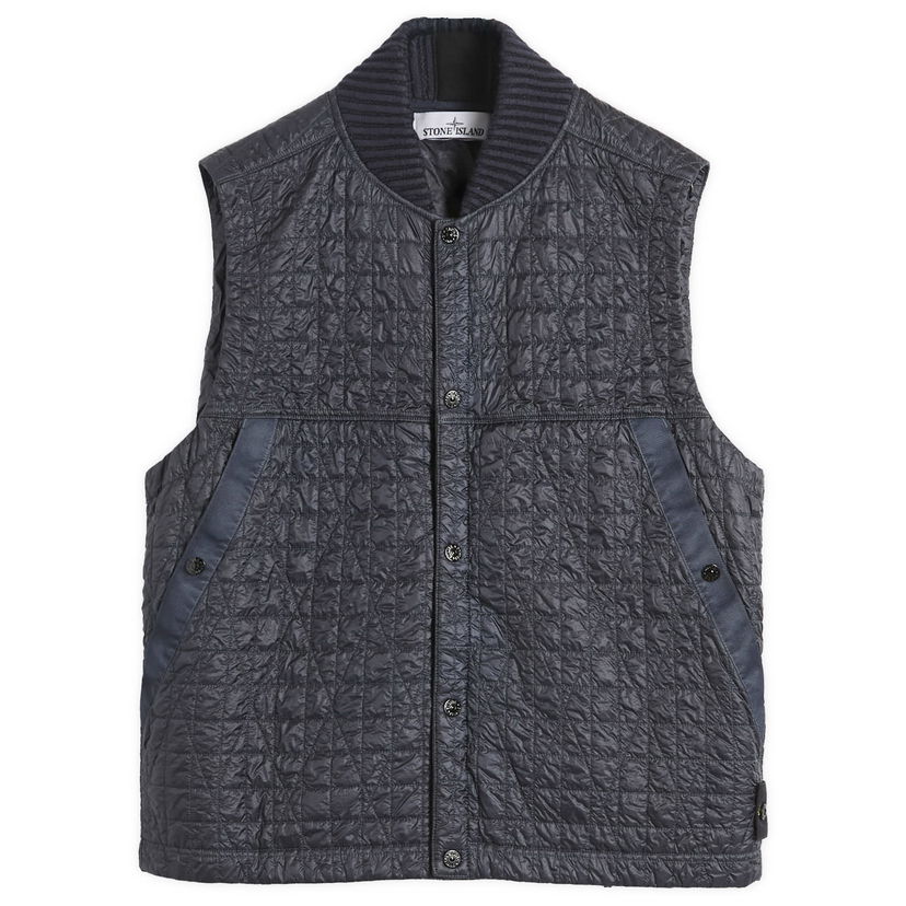 Prsluk Stone Island Crinkle Reps Quilted-TC Vest, Size Large Tamnoplava | K2S15G100005-V0026