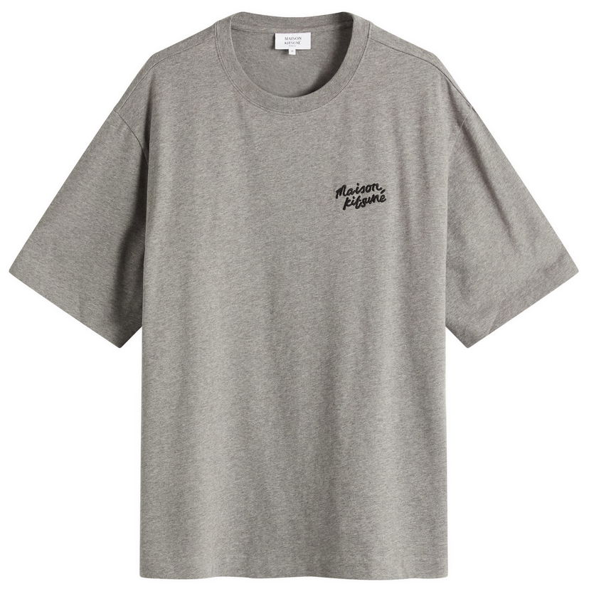 Majica kratkih rukava MAISON KITSUNÉ Maison Kitsuné Handwriting Embroidery Oversize T-Shirt, Size Large Siva | OM00123KJ0119-H131