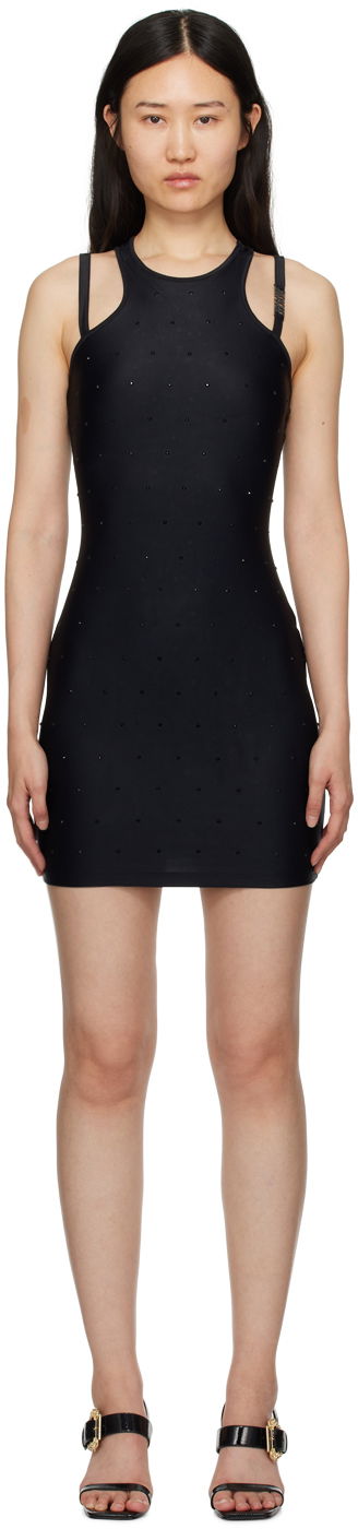 Haljina Versace Jeans Couture Crystal Midi Dress Crna | E76HAOE05_ECJXXE