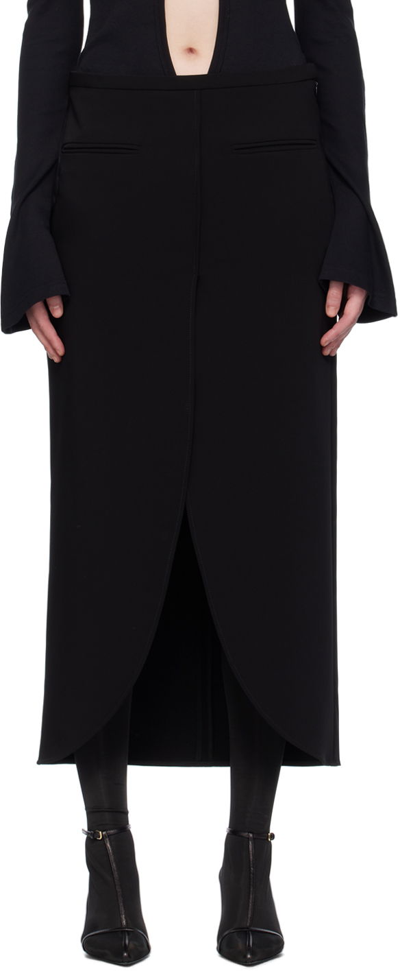 Suknja Courrèges Courrèges Ellipse Midi Skirt Crna | 224CJU142PL0159