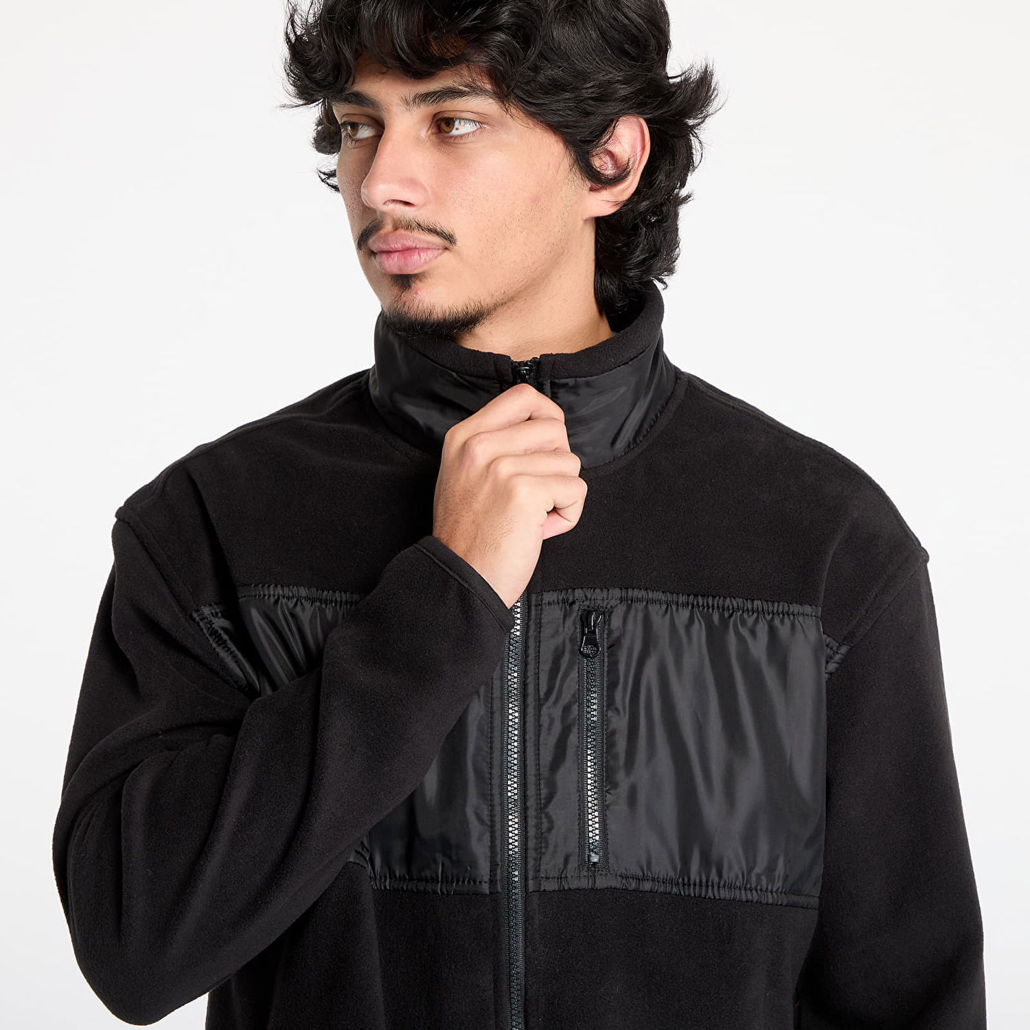 Jakna Urban Classics Fleece Jacket With Patch Crna | TB5533-00007, 1