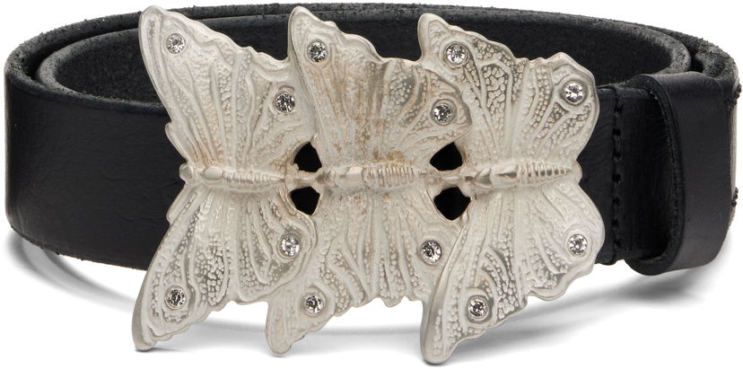 Pojasevi OUR LEGACY Crystal-Embellished Butterfly Buckle Belt Crna | A4258BO