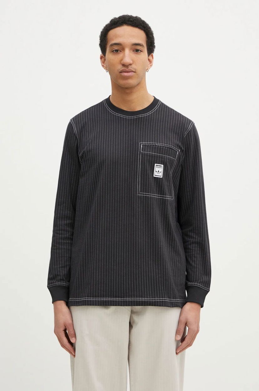 Majica kratkih rukava adidas Originals adidas Originals Wabash Long Sleeve T-Shirt Crna | JP4479
