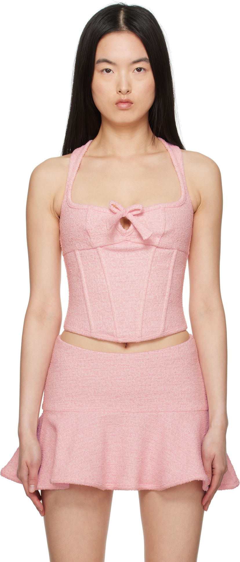 Haljina MISBHV MISBHV Tweed Corset Top Ružičasta | 250W103