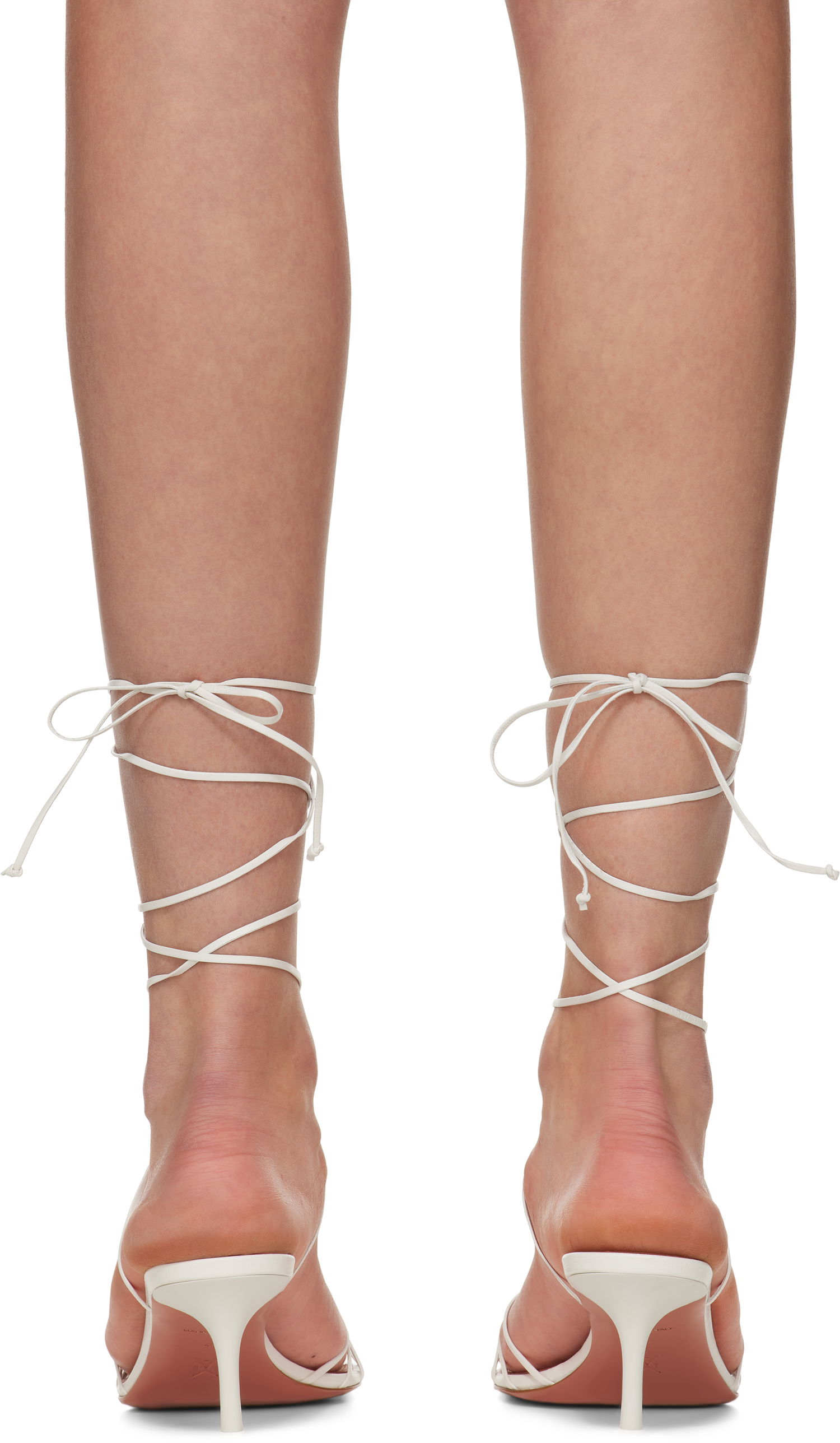 Dodaci Amina Muaddi Amina Muaddi Lori Lace Up Heeled Sandals Bijela | LORI LACE UP 60, 1