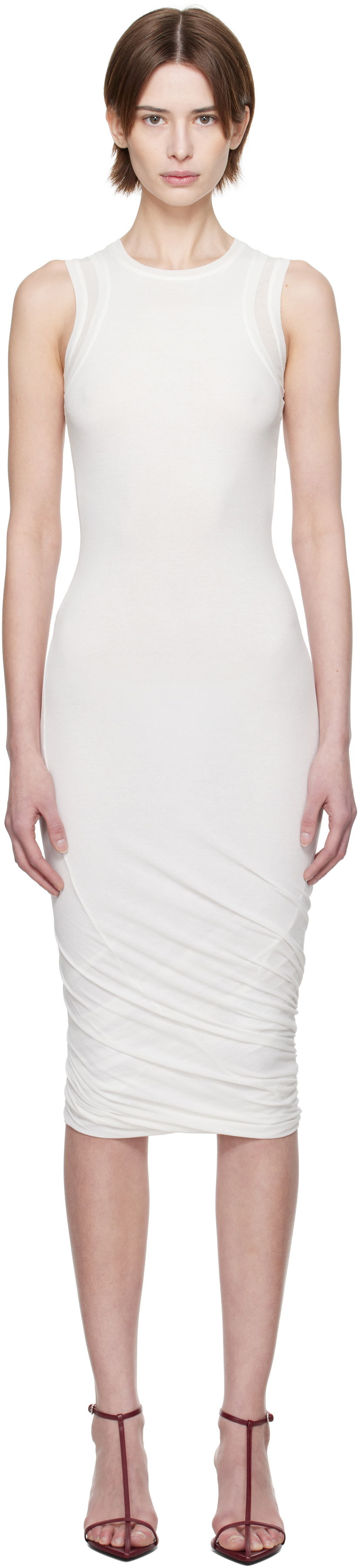 Haljina Jil Sander Jil Sander Sleeveless Twisted Midi Dress Bijela | J02CT0505_J20249